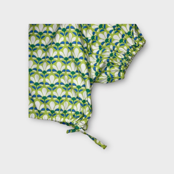 Zara Geometric Green Poplin Top - Picture 6 of 7